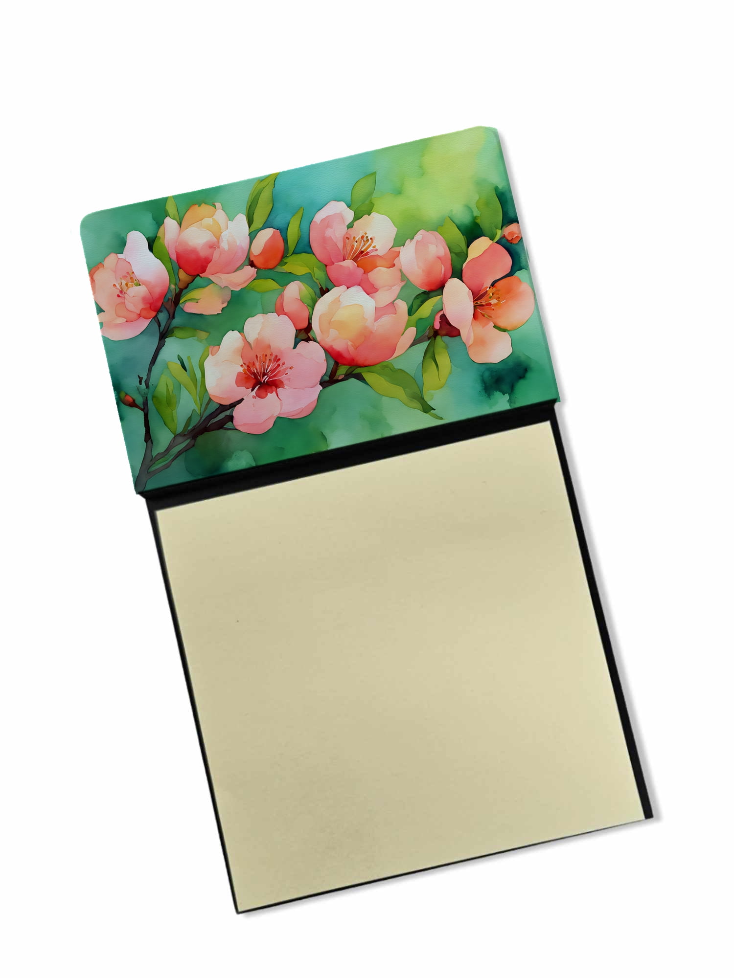 Delaware Peach Blossom in Watercolor Sticky Note Holder 3.25 in x 5.25 ...