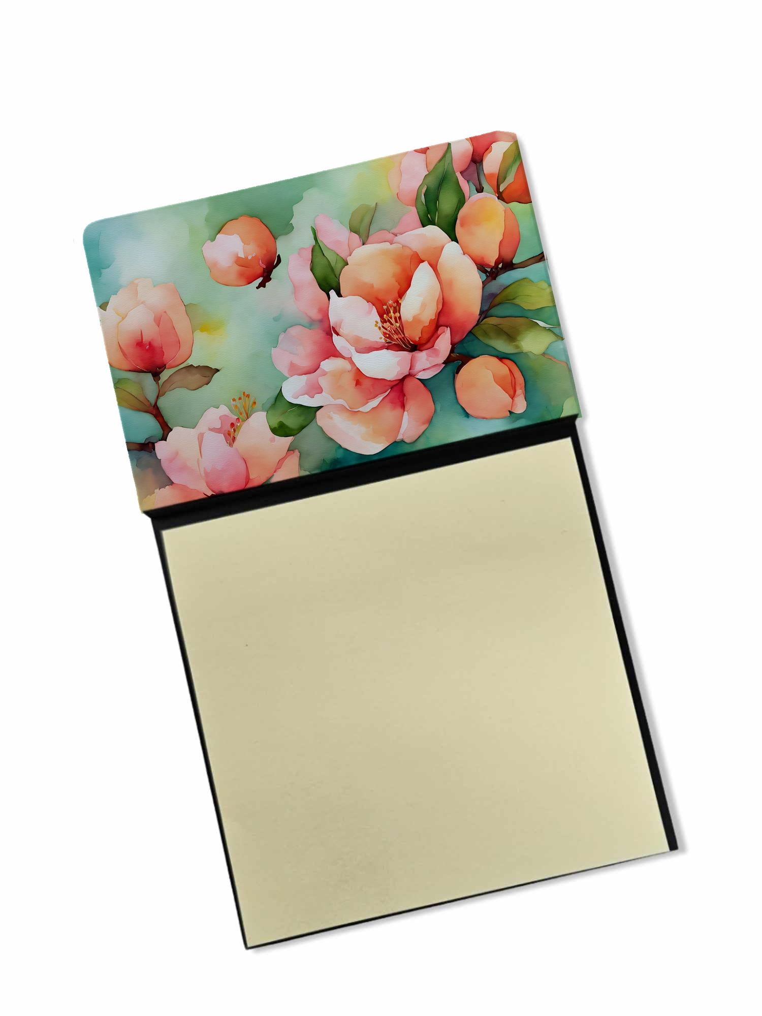 Delaware Peach Blossom in Watercolor Sticky Note Holder 3.25 in x 5.25 ...