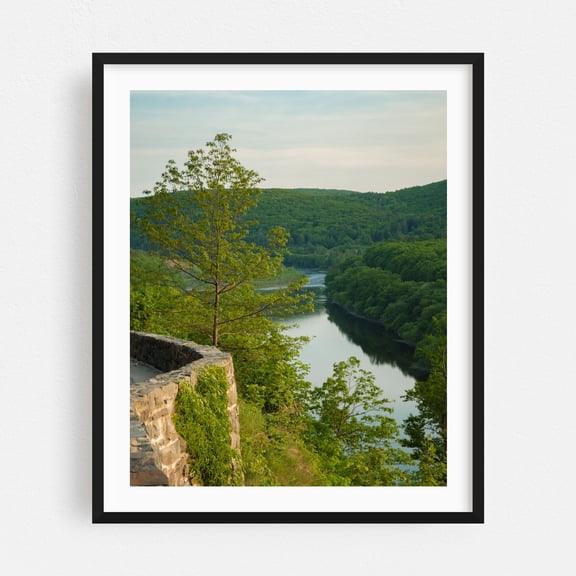 Delaware River from Hawks Nest - New York Photography Nature Landscape Forest Scenic Summer Rural Black Framed Wall Art Print 5 x 7 inches