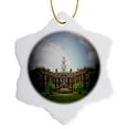 thumbnail image 1 of 3drose, Delaware State Capitol Spotlight, 3 inch Snowflake Porcelain Ornament, 1 of 7