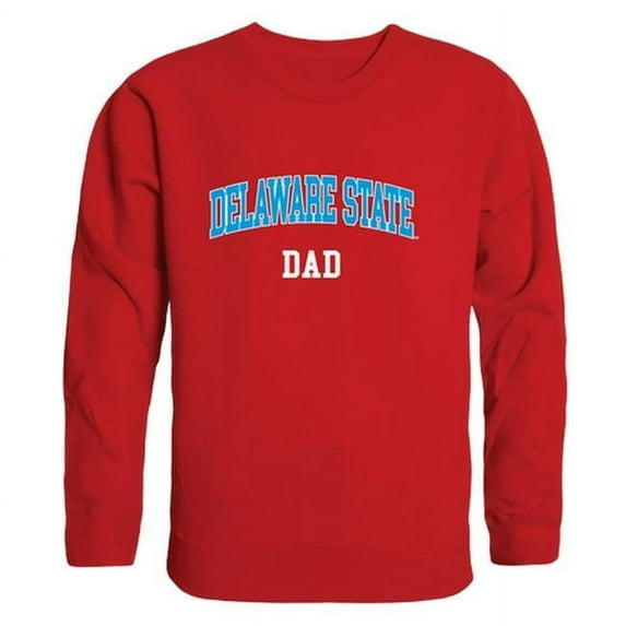 Delaware State University Dad Crewneck T-Shirt, Red - Medium