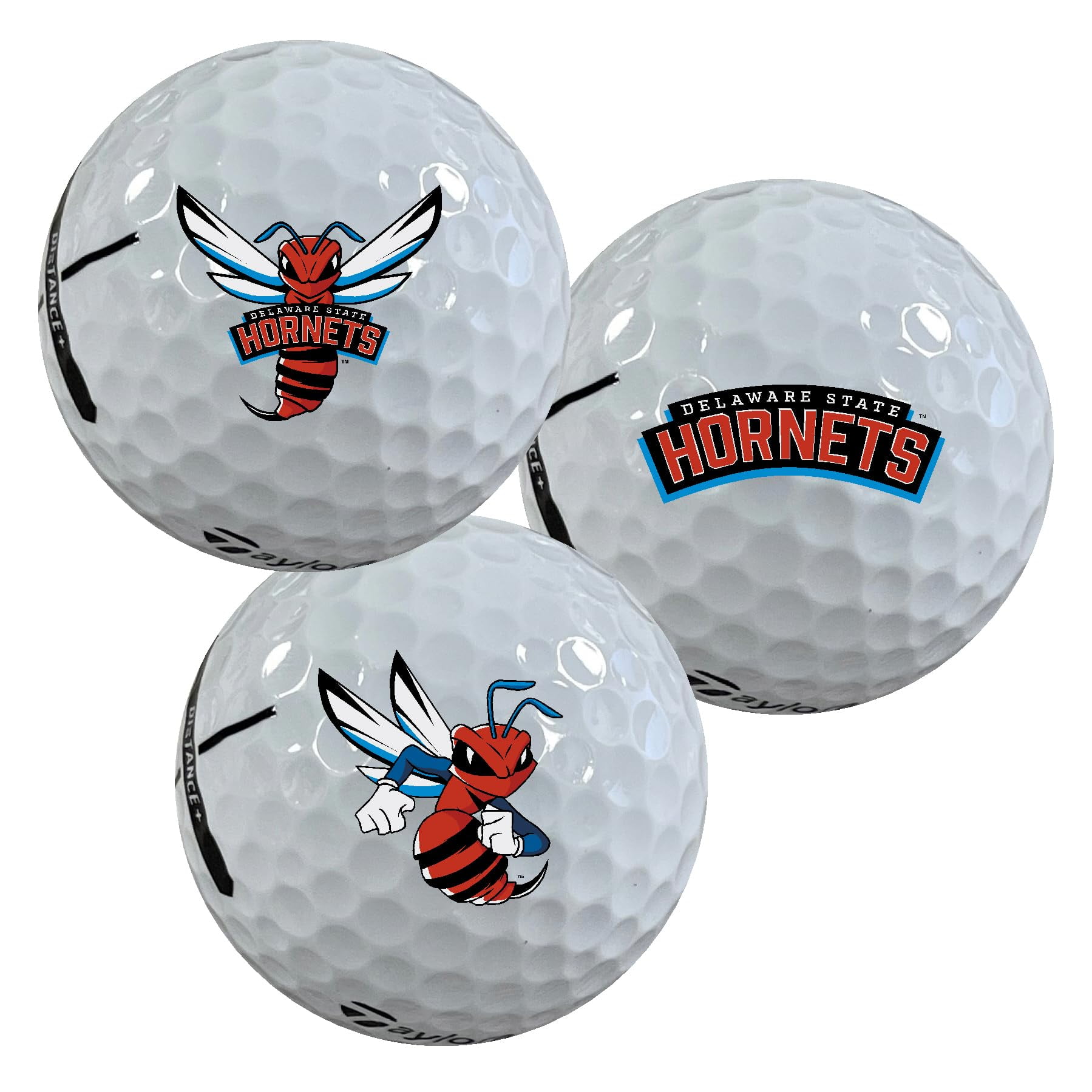 Delaware State University Hornets Logo Edition Officially Licensed NCAA Taylormade Distance+ Golf Balls 12-Pack (Dozen)