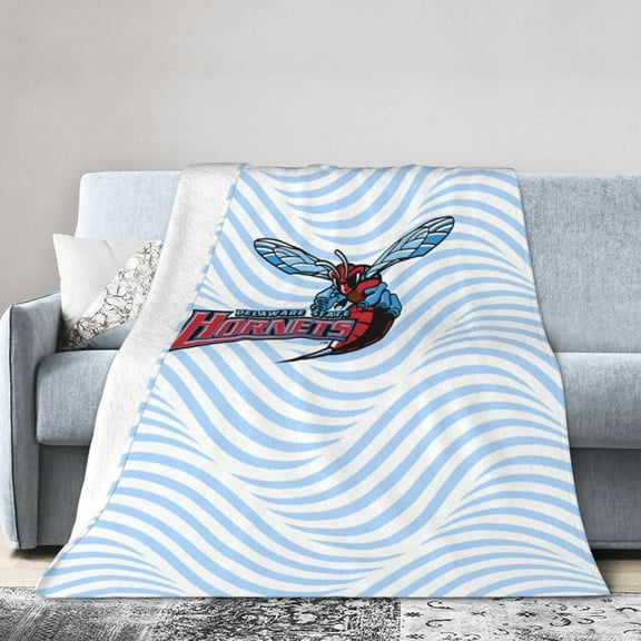 Delaware State University Logo Fleece Blanket, Very Soft Microfiber Flannel Blanket for Couch Warm and Cozy for All Seasons