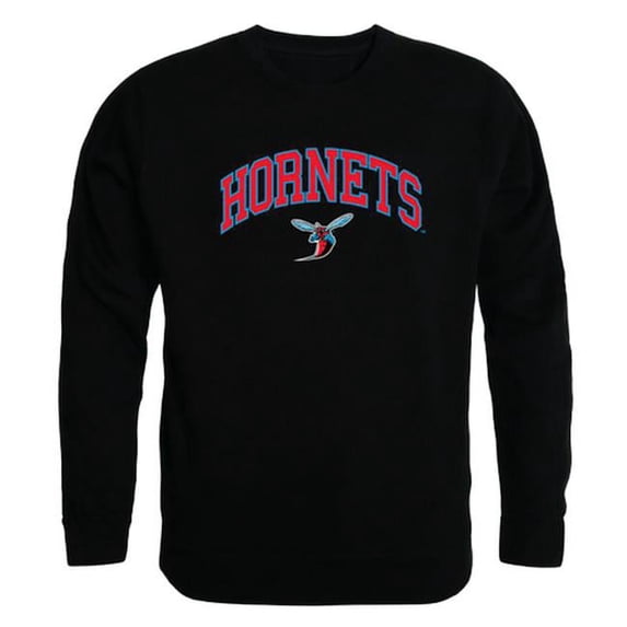 Delaware State University Men Campus Crewneck Sweatshirt, Black & White - Medium