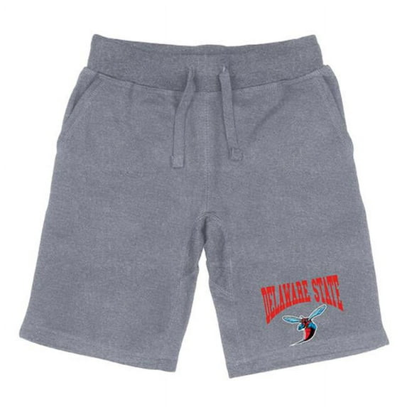 Delaware State University Mens Premium Shorts, Heather Gray - Small