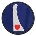 thumbnail image 1 of Delaware State with Heart Applique Multi-Color Embroidered Hook & Loop Patch - 3.5 Inch Large, 1 of 5