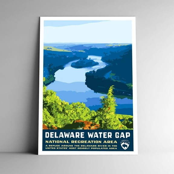 Delaware Water Gap National Recreation Area Vintage Travel Poster / Postcard WPA Style