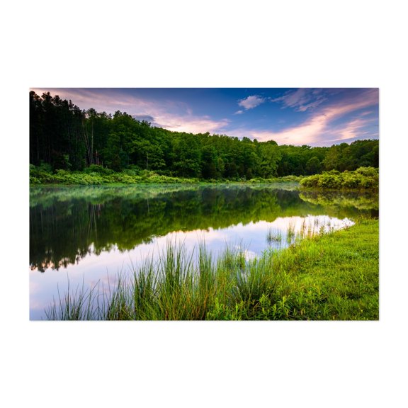 Delaware Water Gap Reflections - New Jersey Photography Nature Forest Landscape Scenic Summer Unframed Wall Art Print 4 x 6 inches