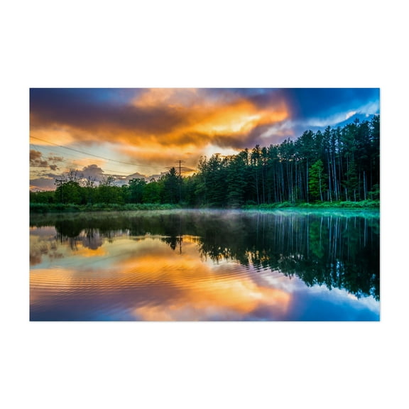 Delaware Water Gap Reflections No. 2 - New Jersey Photography Forest Sunset Nature Landscape Scenic Water Unframed Wall Art Print 4 x 6 inches