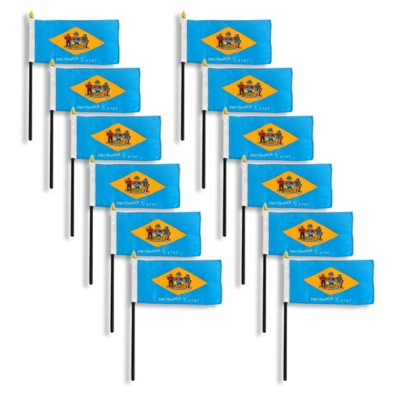 Delaware flag 4 x 6 inch - 12 PK