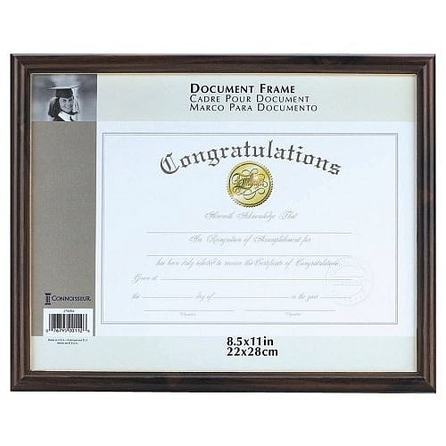 Delaware pine-look certificate 11x8 5 frame w gold moulding accent - 8.5x11