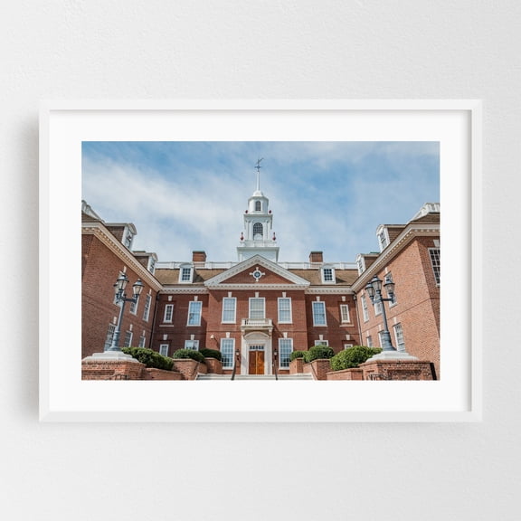 Delaware's Old State House - Dover Delaware Photography Architecture White Framed Wall Art Print 24 x 36 inches