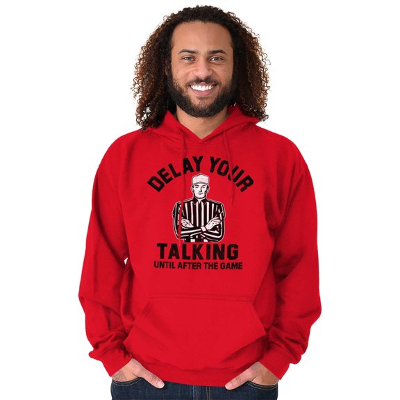 Delay Talking Until After Game Sports Men's Big & Tall Graphic Hoodie Brisco Brands 4X