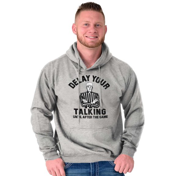 Delay Talking Until After Game Sports Men's Big & Tall Graphic Hoodie Brisco Brands 3X