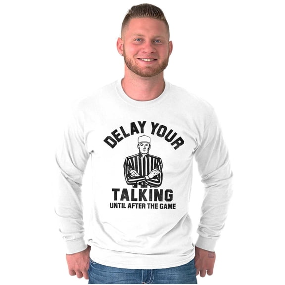 Delay Talking Until After Game Sports Men's Long Sleeve Tee T Shirt Brisco Brands S