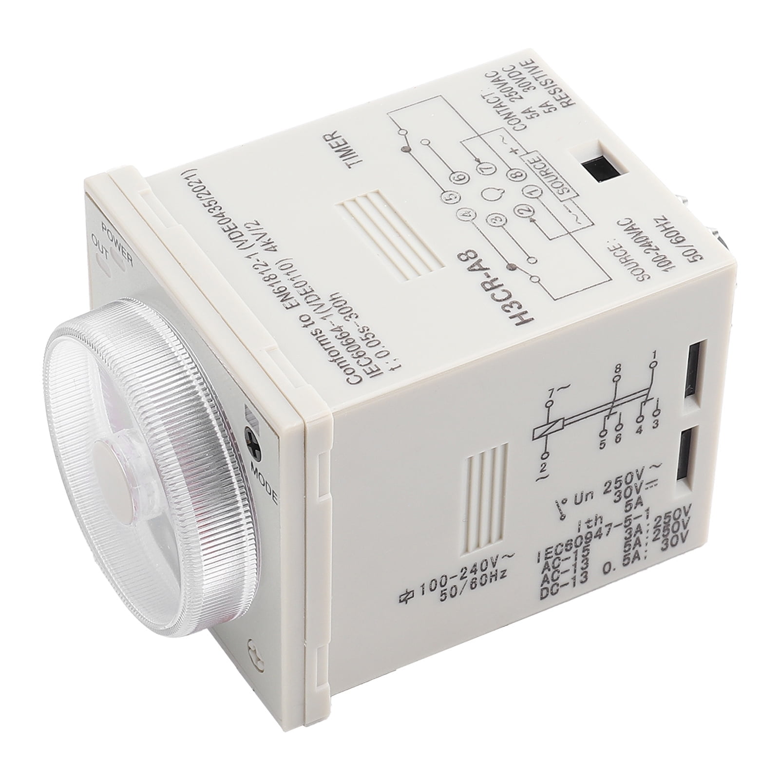 Delay Timer Relay, H3CRA8 Timer Module 1.2S300H Knob Control Time Relay ...