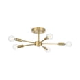 thumbnail image 1 of Delayne Collection Five-Light Mid-Century Modern Brushed Bronze Semi-Flush Mount Light, 1 of 12