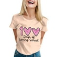 thumbnail image 1 of Delayuji 100 Days of School Shirt Women Teacher Tshirts Happy 100Th Days Shirt Celebration Appreciation Beige Xxxl Polyester,Spandex Short Sleeve Shirts for Women, 1 of 5
