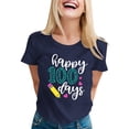 thumbnail image 1 of Delayuji 100 Days of School Shirt Women Teacher Tshirts Happy 100Th Days Shirt Celebration Appreciation Blue M Polyester,Spandex Short Sleeve Shirts for Women, 1 of 5