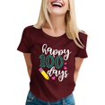 thumbnail image 1 of Delayuji 100 Days of School Shirt Women Teacher Tshirts Happy 100Th Days Shirt Celebration Appreciation Red L Polyester,Spandex Short Sleeve Shirts for Women, 1 of 5