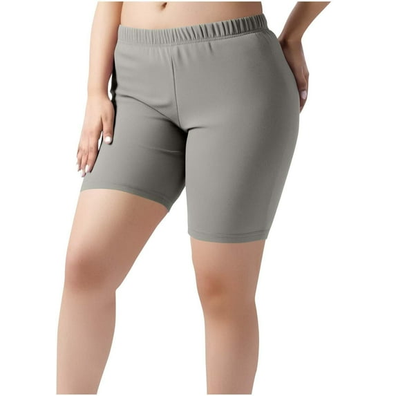 Delayuji Athletic Shorts Yoga Shorts For Women Plus Size Lightweight Biker Shorts Summer Elastic Waist Shorts Workout Leggings Shorts 2025 Gray Xxl