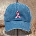 thumbnail image 1 of Delayuji Baseball Cap for Women Retro Washed Cotton Breast Cancer Gifts for Woman, Breast Cancer Survivor Awareness Accessories, Chemo Baseball Caps Sky Blue One Size, 1 of 3