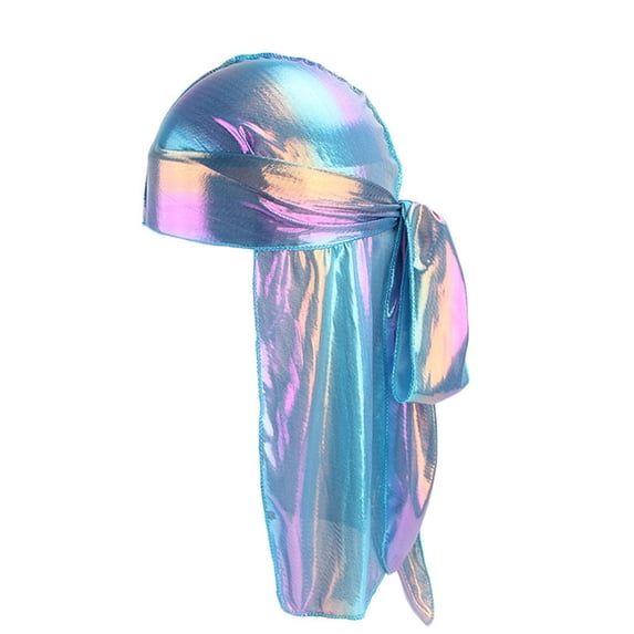Delayuji Baseball Caps Men's and Women's Polyester Silk Bandana Hat Fashion Durag Tail Headwrap Breathable Casual All Season Daily Headwear One Size