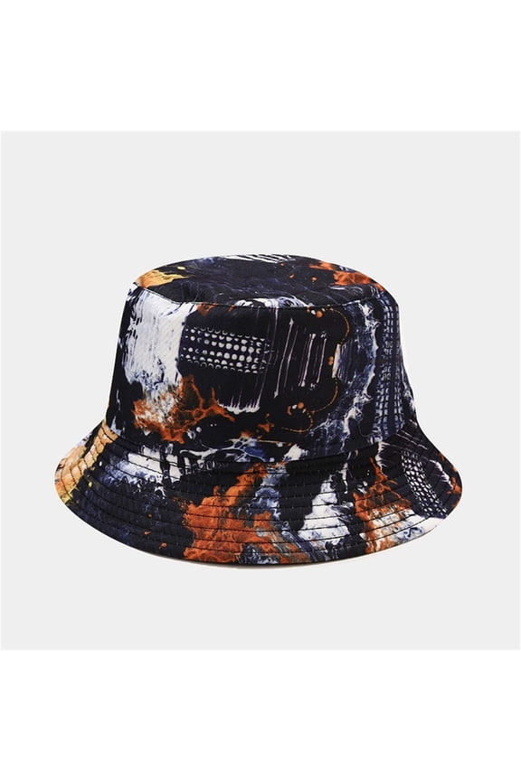 Bucket Hat for Women Men Tie Dye Printed Basin Hat Outdoor Casual Fisherman Hat Sun Hat Visor Unisex Dark Blue One Size