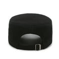 thumbnail image 1 of Delayuji Cadet Army Cap for Men Women Washed Cotton Vintage Military Hat Baseball Cap Adjustable Flat Top Hat Unisex Black A, 1 of 6