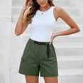 thumbnail image 1 of Delayuji Cargo Short for Women Baggy High Waisted Elastic with Zipper Pockets Hiking Short Lightweight Athletic Golf Shorts for Women Cargo Pants Summer Outdoor, 1 of 6