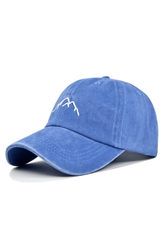 Denim Baseball Cap for Mens Womens Solid Color Retro Washed Old Destroyed Peaked Cap Baseball Cap Visor Unisex Blue One Size