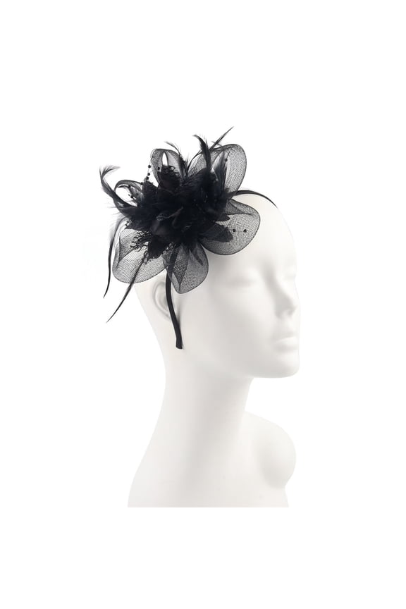 Fascinators for Women Fascinator Church Hat with Clip for Cocktail Wedding Tea Party Hats for Women Wedding Party Cap Black One Size