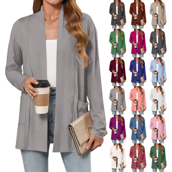 Delayuji Fashion Lightweight Cardigans For Women Long Sleeve Thin Summer Cardigans Open Front Cardigan Fall Fashion Cardigan