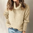 thumbnail image 1 of Delayuji Fashion Solid color high-neck sleeve knitted sweater, warm top for autumn and winter 2025, 1 of 5