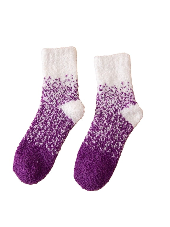 Fuzzy Socks For Women Plush Warm Slipper Socks Stretch US 6-11 Gift Box Holiday Stocking Stuffer Machine Washable Indoor Sleep Cozy Sock
