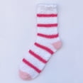 thumbnail image 1 of Delayuji Fuzzy Socks Women Thick Plush Non Slip Gripper Slipper Socks Stretch US 5-9 Heart Stripe Print Winter Indoor Sleep Lounge Warm Gift Thermal Socks, 1 of 4