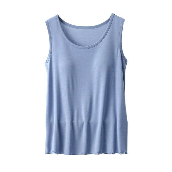 Delayuji Ladies Casual Loose Chest Pad Suspenders Yoga Bottom Shirt Ladies Vest Blue Xxxl Modal Spring Tops for Women