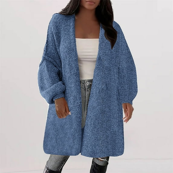 Delayuji Long Cardigan Sweaters For Women Fall Winter Trendy Oversized Knit Sweater Jacket Coats Spring Fashion Clothing S-5XL