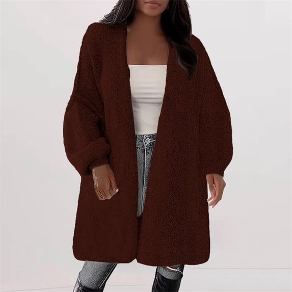 Delayuji Long Cardigan Sweaters For Women Fall Winter Trendy Oversized Knit Sweater Jacket Coats Spring Fashion Clothing S-5XL