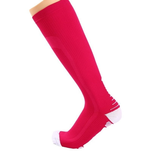 Delayuji Mens Compression Stocking Circulation for Medical,Running,Athletic Sport Sock Soccer Long Sock Stocking Compression Socks for Women & Men Hot Pink S