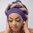 thumbnail image 1 of Delayuji Satin Lined Hair Bonnet Beading Braid Ruffle Stretch Elastic Reversible Breathable Casual Sleep Caps Women, 1 of 4