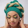 thumbnail image 1 of Delayuji Satin Lined Hair Bonnet Beading Braid Ruffle Stretch Elastic Reversible Breathable Casual Sleep Caps Women, 1 of 5