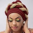thumbnail image 1 of Delayuji Satin Lined Hair Bonnet Beading Braid Ruffle Stretch Elastic Reversible Breathable Casual Sleep Caps Women, 1 of 4