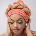 thumbnail image 1 of Delayuji Satin Lined Hair Bonnet Beading Braid Ruffle Stretch Elastic Reversible Breathable Casual Sleep Caps Women, 1 of 5