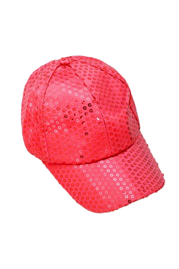 Sequin Hats for Women Men Caps Fashion Solid Color Sequin Baseball Caps Visors Sun Hat Streetwear Unisex Red One Size