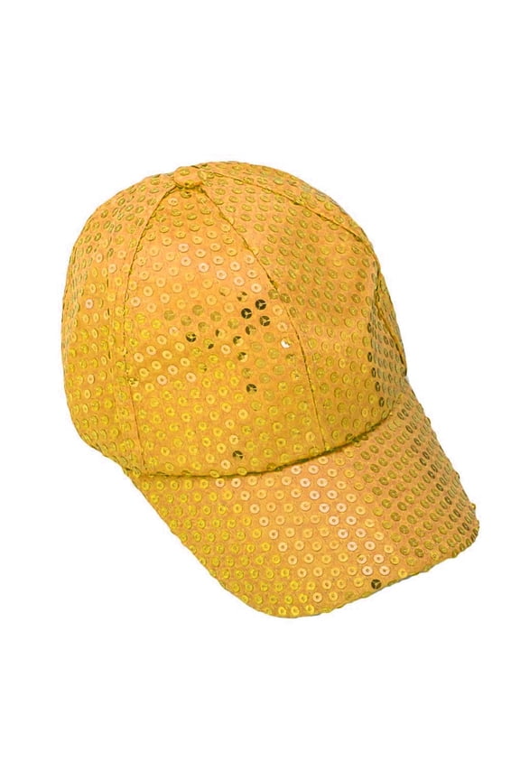 Sequin Hats for Women Men Caps Fashion Solid Color Sequin Baseball Caps Visors Sun Hat Streetwear Unisex Yellow One Size