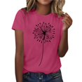 thumbnail image 1 of Delayuji Short Sleeve Round Neck T Shirt Fashion Top Lightweight Soft Casual Summer Outfit Clothes Pink Xl Polyester,Spandex Short Sleeve Shirts for Women, 1 of 4