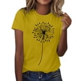 thumbnail image 1 of Delayuji Short Sleeve Round Neck T Shirt Fashion Top Lightweight Soft Casual Summer Outfit Clothes Yellow S Polyester,Spandex Short Sleeve Shirts for Women, 1 of 4