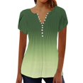 thumbnail image 1 of Delayuji Short Sleeve Womens Tops 2025 Spring Neck Casual Print Tunic T Shirts Womens Tops Green Xxl Polyester,Spandex Short Sleeve Shirts for Women, 1 of 5