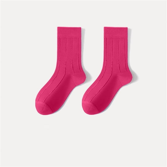 Delayuji Socks For Women Mid Calf Socks Candy Color Socks Sport Sock Womens Cute Crew Socks Casual Socks Neutral Cotton Socks for Women Pink One Size